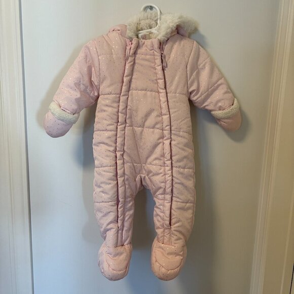 Baby Girl Pink Snow Suit 6-9 Months Built In Booties and Mitts First Wish - Picture 2 of 6